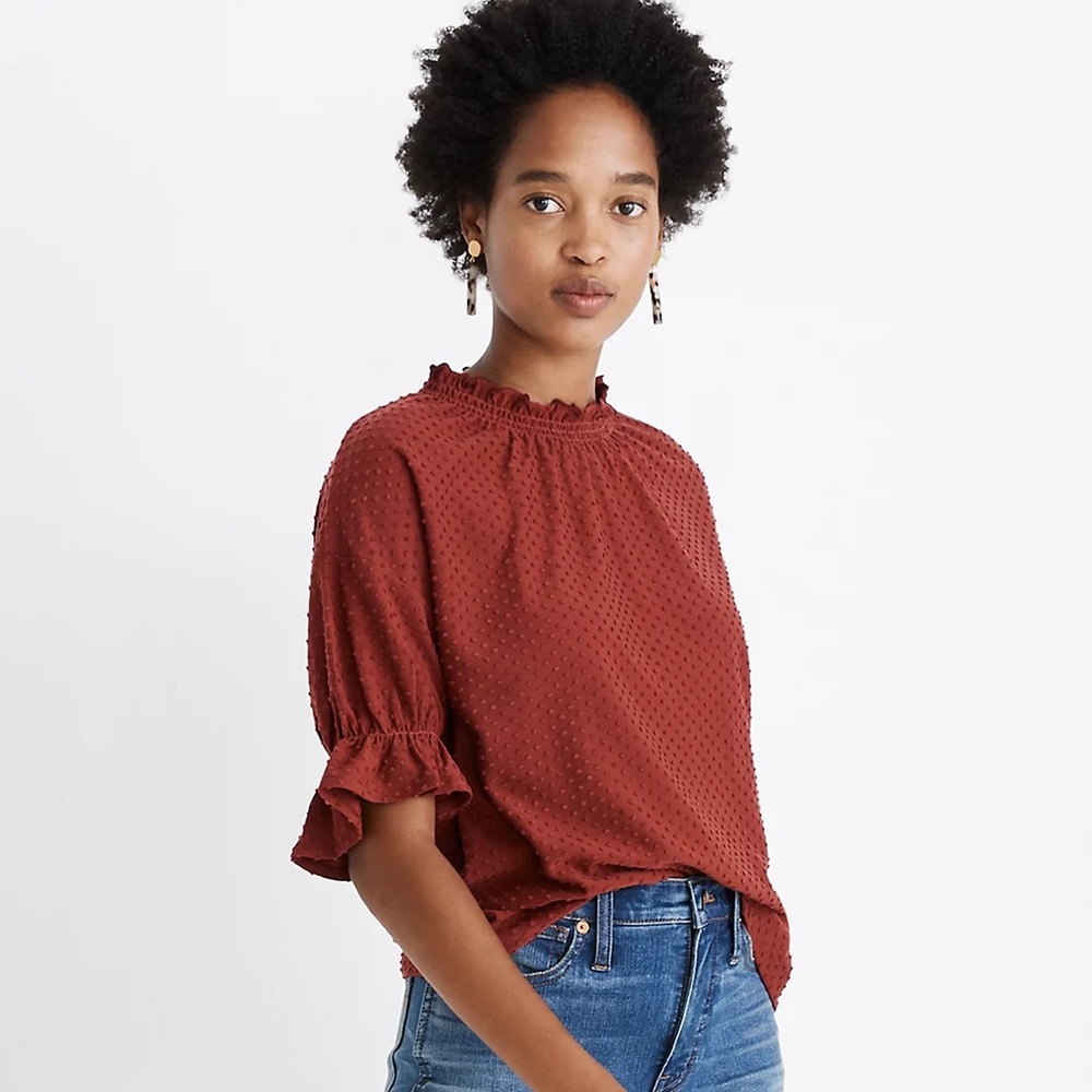 Texture & Thread by Madewell Clip Dot Ruffle Top